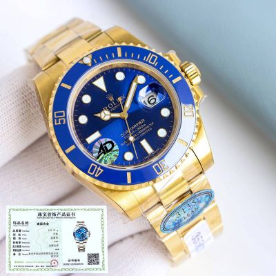 Rolex Submariner 40mm for 3135 41mm for 3235 18K 904L Steel Gold Strap Blue Dial Watch